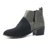 HINDOLA Women's Ankle Boots Slip on Cutout Almond Toe Low Heel Chunky Block Stacked Heels Booties Casual Suede Shoes Chelsea Boots view 1
