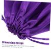 Purple Satin Drawstring Wig Bags for Travel Hairdressing Tools 10Pcs view 3