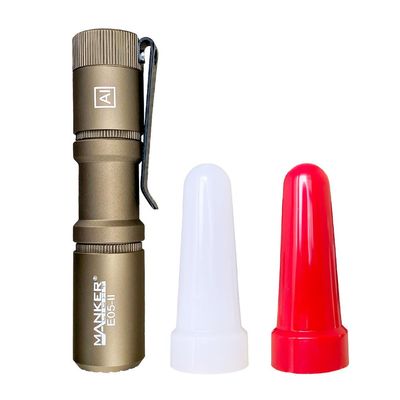 Manker E05 II (Al-Sand, Cool White Version, 6500K) Compact Flashlight, High Density LED Emitter 1300 Lumens,IPX8(W&R Filters