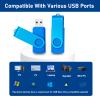 2GB USB 2.0 Flash Drive 10 Pack Nicepicten Pendrive Swivel Thumb Drives Jump Drives Zip Drive USB Memory Stick Thumbdrive Flashdrive Ideal for Home Office Shared Data Storage, Blue 2GB view 4