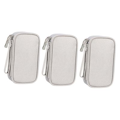 DirectNine Basics 3pcs Hard Drive Case Travel Charger Cord Organizer Case Earphone Bag Charger Organizer Phone Charger Headphone Organizer Travel Cord Polyester Oxford Protective Case -