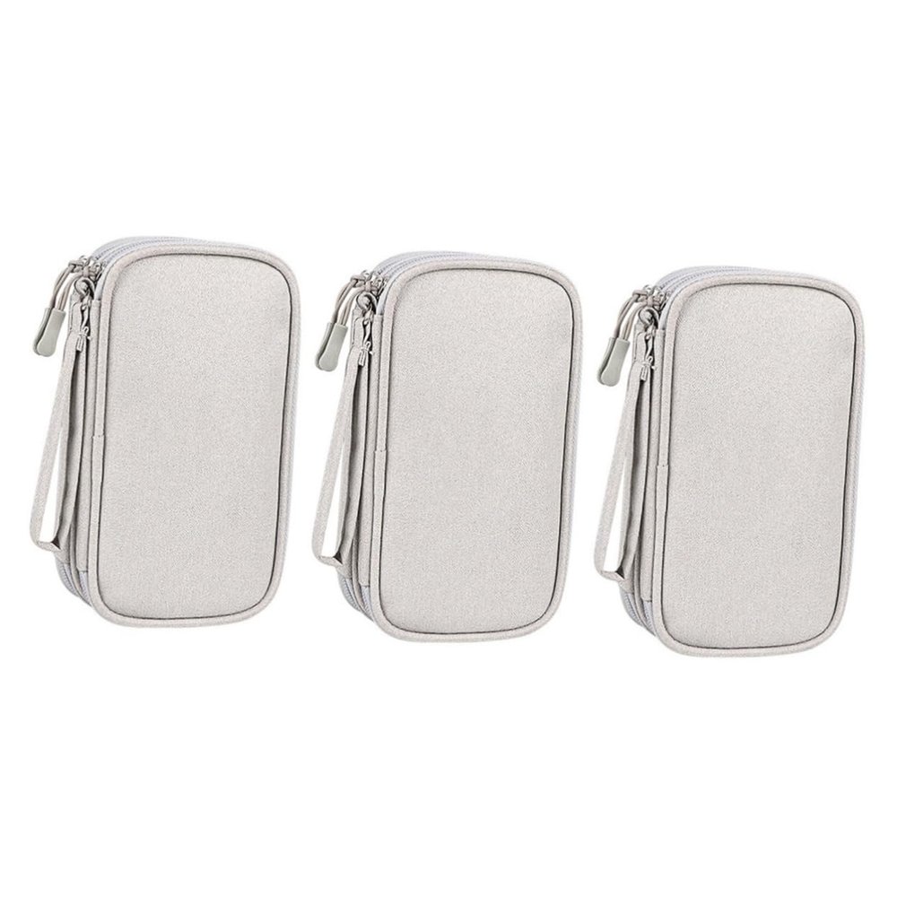 DirectNine Basics 3pcs Hard Drive Case Travel Charger Cord Organizer Case Earphone Bag Charger Organizer Phone Charger Headphone Organizer Travel Cord Polyester Oxford Protective Case -
