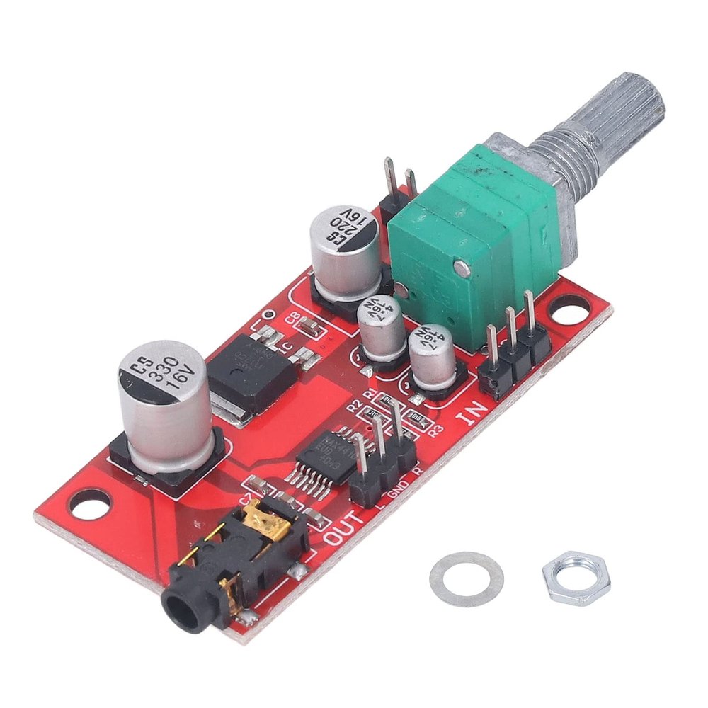 DC 312V MAX4410 Headphone Amplifier Board Headset Amplifier, Mini Amp Pre-Amplifier Board Module with 3.5mm Interface for DIY Audio Devices