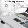 40W Total Fast Charging Desk Clamp Power Strip USB C,Desk Outlet with 4 USB Ports Max 20W Power Delivery,1200J Surge Protector Desktop Power Station,6FT Cord,Fit 1.65" Tabletop Edge view 2