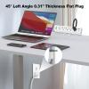 40W Total Fast Charging Desk Clamp Power Strip USB C,Desk Outlet with 4 USB Ports Max 20W Power Delivery,1200J Surge Protector Desktop Power Station,6FT Cord,Fit 1.65" Tabletop Edge view 3