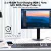 40W Total Fast Charging Desk Clamp Power Strip USB C,Desk Outlet with 4 USB Ports Max 20W Power Delivery,1200J Surge Protector Desktop Power Station,6FT Cord,Fit 1.65" Tabletop Edge view 4