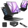 ESR iPad Air 13 Inch Case Keyboard (M3/M2, 2025/2024), Easy-Set Magnetic Stand, Portrait/Landscape Mode, Removable Case with Multi-Touch Trackpad, Rebound 360 Series, Black view 1