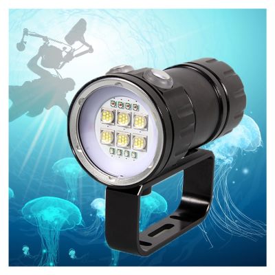 Underwater Lights Diving Light 3 Light Source Fill Light Underwater Photography Light 9090XML2*7 high-Power Flashlight red Blue and White Light for Outdoor Exploration Under Water Sports (Package a 1)