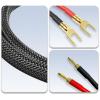 Meamaz 1 Pack 6.56FT 2-Male Y Fork Spade to 2-Male Banana Plug Speaker Cable OFC 12 Gauge Wire and Heavy Duty Nylon Braided U-Shaped Banana Cable Use for Speaker AMP Home Theater Car and More view 3