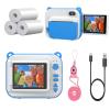 Instant Print Digital Camera with 2.4'' Screen for Kids 3-12 Years-HD 1080P Vdeio &12MP Photo,3 Rolls of Paper,Lanyard,Game and MP3 for Children's Birthday, Toys. (Blue) view 1