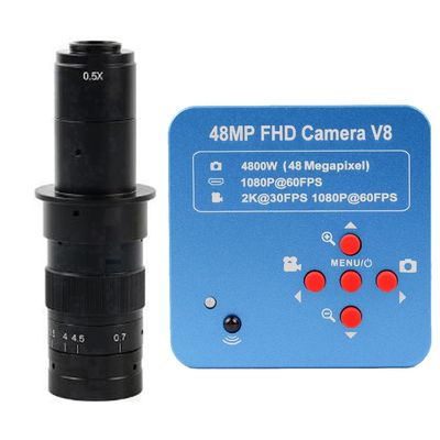 1080P 48MP HDMI USB Industrial Electronic Digital Microscope Camera & 180X C-Mount Lens For PCB Soldering Phone Repair