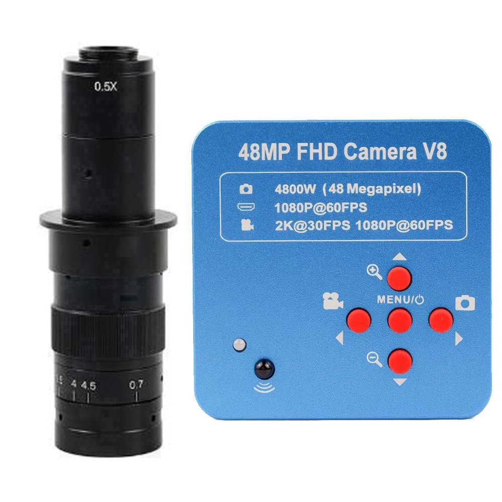 1080P 48MP HDMI USB Industrial Electronic Digital Microscope Camera & 180X C-Mount Lens For PCB Soldering Phone Repair