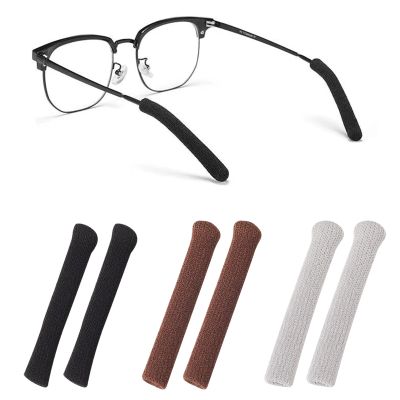 fusanwin Eyeglasses Ear Cushion, Upgrade Soft Knitting Cotton Fabric Glasses Ear Cushions Holder Grips, Anti-Slip Sleeve Retainer Eyeglasses Temple Tips, For Sunglasses Glasses Eyewear 3pairs Colors