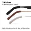 fusanwin Eyeglasses Ear Cushion, Upgrade Soft Knitting Cotton Fabric Glasses Ear Cushions Holder Grips, Anti-Slip Sleeve Retainer Eyeglasses Temple Tips, For Sunglasses Glasses Eyewear 3pairs Colors view 2
