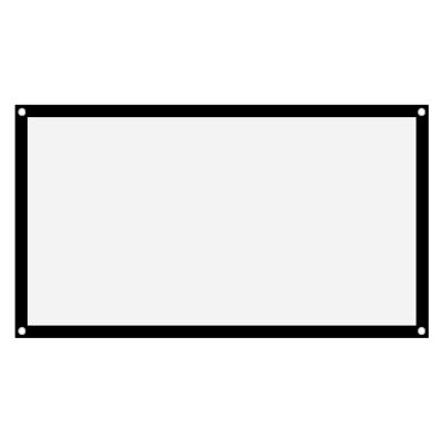 Projection Screen Kit, 16:9 Thicken Portable Non Crease Soft White Polyester Projector Curtain Projection Screen for Home Theater Conference Outdoor Camping Movie, White and