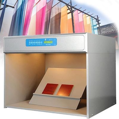 ErnZi Color Assessment Box, LED Light Box Color Matching Cabinet with six Light Sources for Lab Color Matching Light Box, for Printed Textile Hardware Leather Plastic Fabric, 20240129