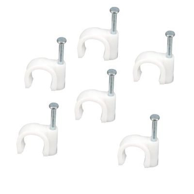 ARTIBETTER 200pcs Round Clips Nail-in Wire Clamps for Ethernet Cables White Cord Organizers for Clean Wiring and Easy Installation