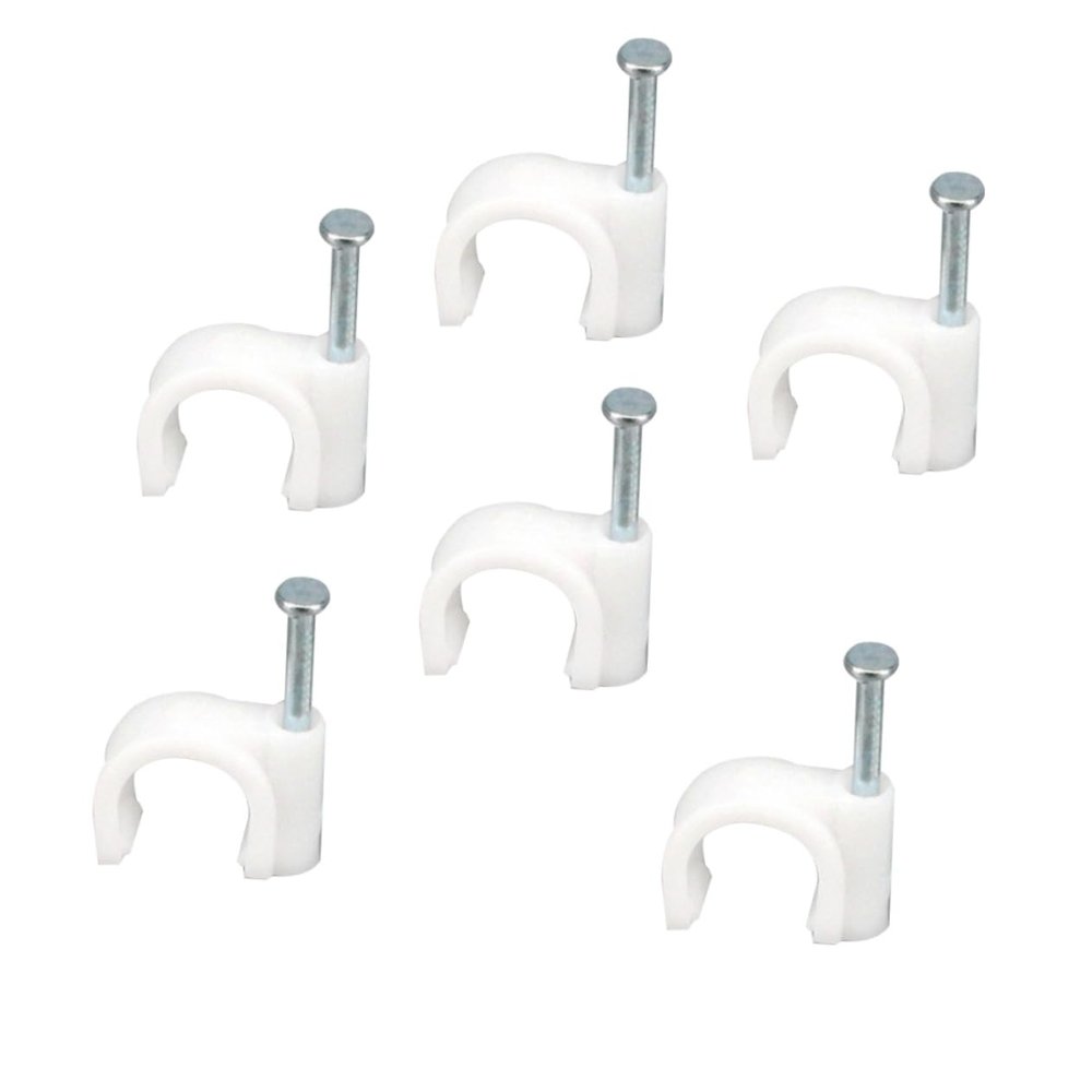 ARTIBETTER 200pcs Round Clips Nail-in Wire Clamps for Ethernet Cables White Cord Organizers for Clean Wiring and Easy Installation