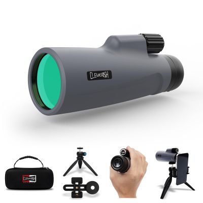 Cleverish 40*60 High Power Monoculars For adluts , Tripod Travel Bag with Smartphone Adapter, BAK-4 Prism, Ultra Clear FMC Lens for Bird Watching, Hunting, Traveling, Hiking.Designed in United States