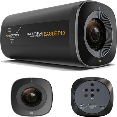 AVMATRIX Live Streaming Camera Eagle T10 Accurate Autofocus Real-time Streaming Media Landscape Full HD 1080P 60fps with USB3.0 and HDMI Out, Work with OBS, Zoom, Teams, YouTube,Twitch,Facebook