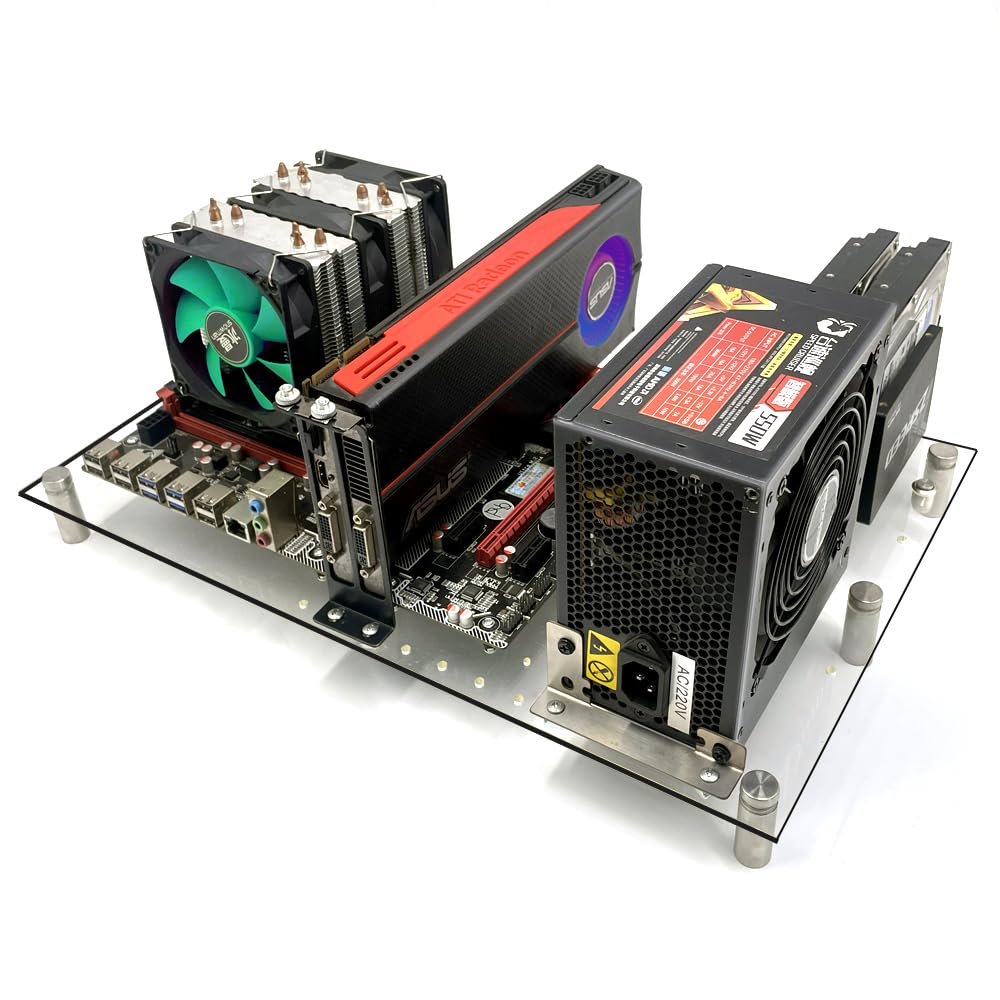 EDIY Transparent Organic Glass Open Chassis ATX MATX Motherboard Computer Case Super Heat Dissipation Support X99 X79