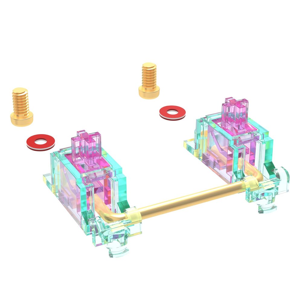 DUROCK Stabilizer V3, Screw in Stabilizers with 2u 6.25u 7u Wires, PCB Mount Keyboard Stabilizers for Mechanical Keyboards (V3 Teal Pink 100% Kit)
