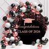 OERJU Graduation Round Backdrop Cover Class of 2026 Backdrop Rose Gold and Black Glitter Bokeh Congratulation Graduation Decoration Background Congrats Grad Prom Party Supplies Photo Booth Props 7.2ft view 2