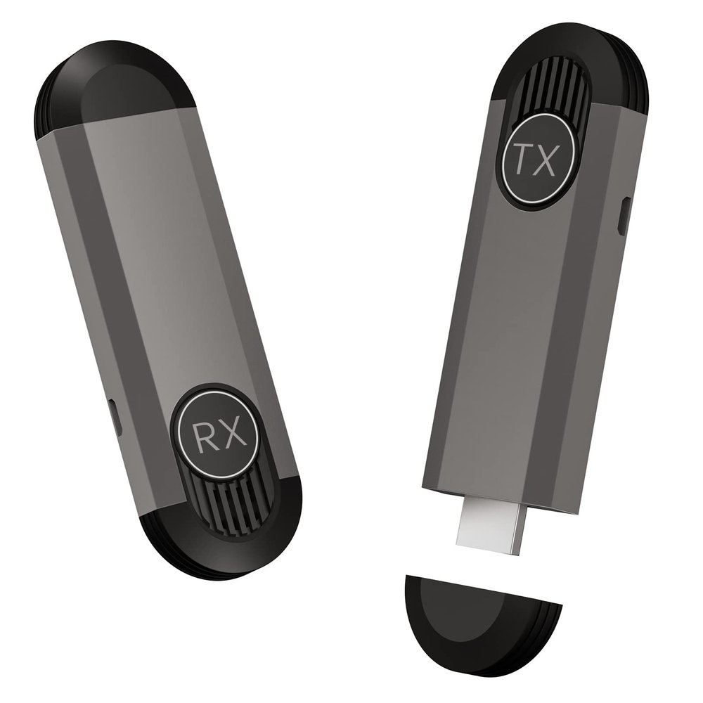 Wireless HDMI Transmitter and Receiver, Support 2.4G/5G Portable Wireless HDMI Extender Kit, Plug & Play, No APP Required, for Streaming Video/Audio from Laptop/PC to HDTV/Projector/Monitor