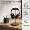 Bliocefo Headphone Holder Stand for Desk, Wood and Metal Headset Hanger Mount Hook Gaming Holder Desktop Earphone Artful Functional Craftsmanship Stand for All Headsets with Solid Wooden Base view 2
