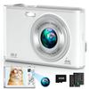 4K Digital Camera, 48MP Autofocus Kids Camera Selfie with Front and Rear Dual Lenses, 32GB Card, 2 Batteries, 16X Digital Zoom, Compact Travel Vlogging Video Camera for Kid Teen Beginner(Pure White) view 1