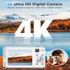 4K Digital Camera, 48MP Autofocus Kids Camera Selfie with Front and Rear Dual Lenses, 32GB Card, 2 Batteries, 16X Digital Zoom, Compact Travel Vlogging Video Camera for Kid Teen Beginner(Pure White) view 2
