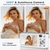 4K Digital Camera, 48MP Autofocus Kids Camera Selfie with Front and Rear Dual Lenses, 32GB Card, 2 Batteries, 16X Digital Zoom, Compact Travel Vlogging Video Camera for Kid Teen Beginner(Pure White) view 3