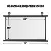 KEBER Pull Down Projector Screen, 60"" 72"" 80"" Wall Mounted 4K HD Projection Screen with 4:3 16:9 Aspect Ratio, for Home Cinema Theater Presentation Education Outdoor Indoor (Size : 80"" (4:3)) view 3