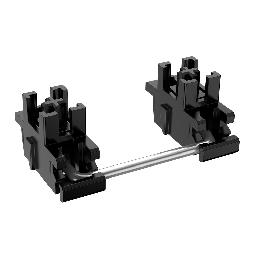 DUROCK Plate Mount Stabilizer V3, Innovative Pre-Clipped Stem for Minimum Wire Wobble 2U 6.25U 7U Keyboard Stabilizers (V3 Black Silver 100% Kit)