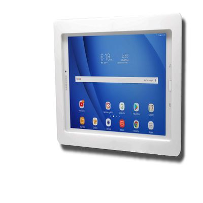 TABcare Anti-Theft Acrylic VESA Enclosure for Galaxy TAB S9 FE+ 12.4" with Free Wall Mount Kit & 90-Degree Angle Charge Cable (TAB S9 FE+ 12.4, White)