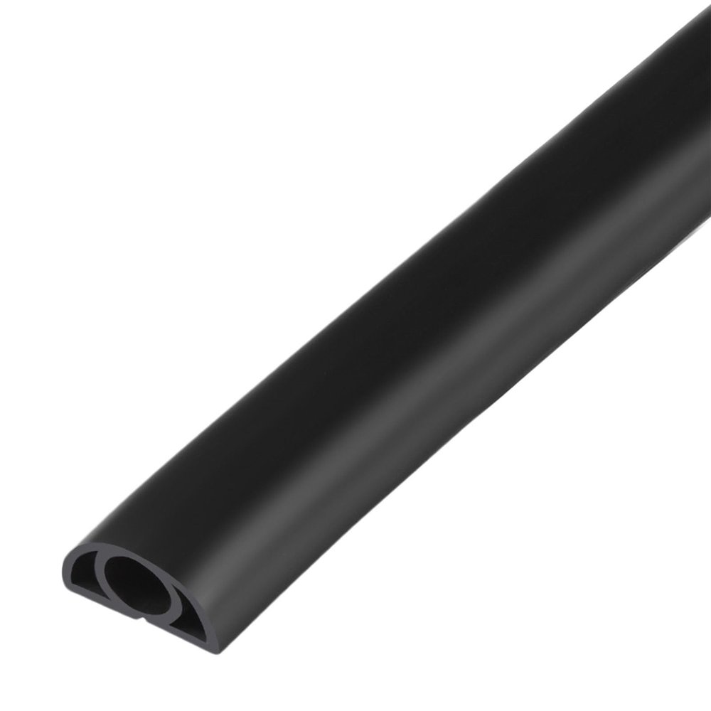 Stylish Black PVC Cable Protector/concealer,16M/52.5FT Sturdy And Cuttable Wire Sleeve Concealer, With Adhesive Strip And Flame Retardant For Server Rooms Airports Hospitals PC Home. ( Color : Black W