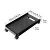 CPU Stand Simple Desktop Chassis Tower Stand Plastic PC Stand Mobile CPU Holder Floor Stand CPU Stand with 4 Wheels and 3 Side Bezel for Office Home PC Tower Stand Holder view 2
