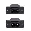 BOXONLY C8 2 Pins Panel Mount Plug Adapter AC 250V 2.5A Mount Plug Adapter Straight with Wire,2pcs view 1