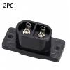 BOXONLY C8 2 Pins Panel Mount Plug Adapter AC 250V 2.5A Mount Plug Adapter Straight with Wire,2pcs view 3