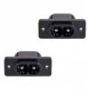 BOXONLY C8 2 Pins Panel Mount Plug Adapter AC 250V 2.5A Mount Plug Adapter Straight with Wire,2pcs view 4