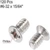 XYWHPGV #6-32 x 15/64" Phillips Flat Head Screws Fastener Silver Tone for Laptop PC TV Fan Audio Switch 120pcs(3337f 53fa4 f936e 3ddfd a6f59 e1888 view 2