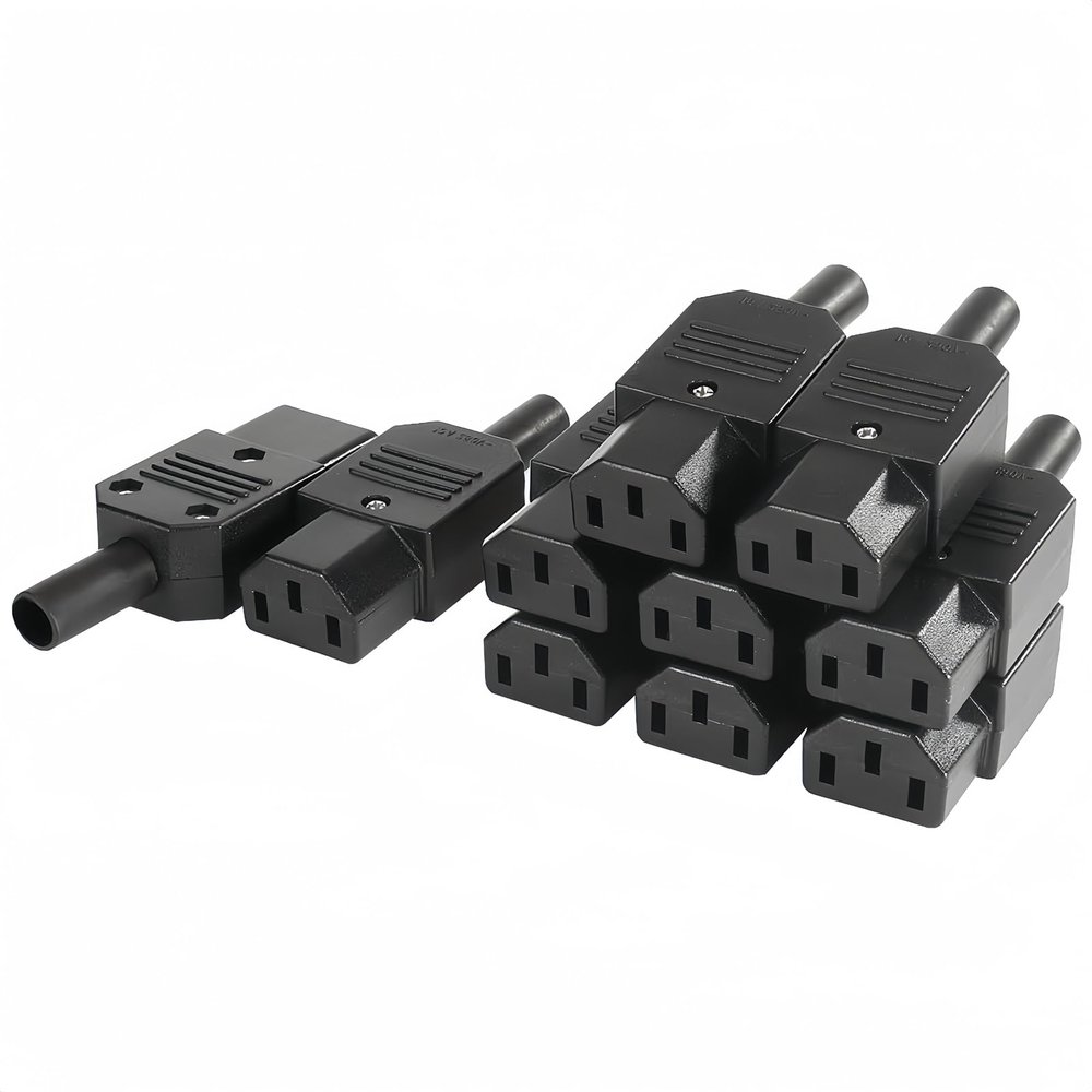 BOXONLY C13 Female IEC320 Connector Assembly Adapter Rewirable Plug AC250V 10A 3 Terminals Power Socket,10 pcs