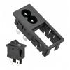 BOXONLY C8-8 2 Pins 1.5mm Panel Mount Plug Adapter Buckle AC 250V 2.5A Mount Plug Adapter Straight with 4P ON-Off Switch,1pcs view 3