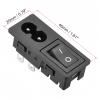 BOXONLY C8-8 2 Pins 1.5mm Panel Mount Plug Adapter Buckle AC 250V 2.5A Mount Plug Adapter Straight with 4P ON-Off Switch,1pcs view 4