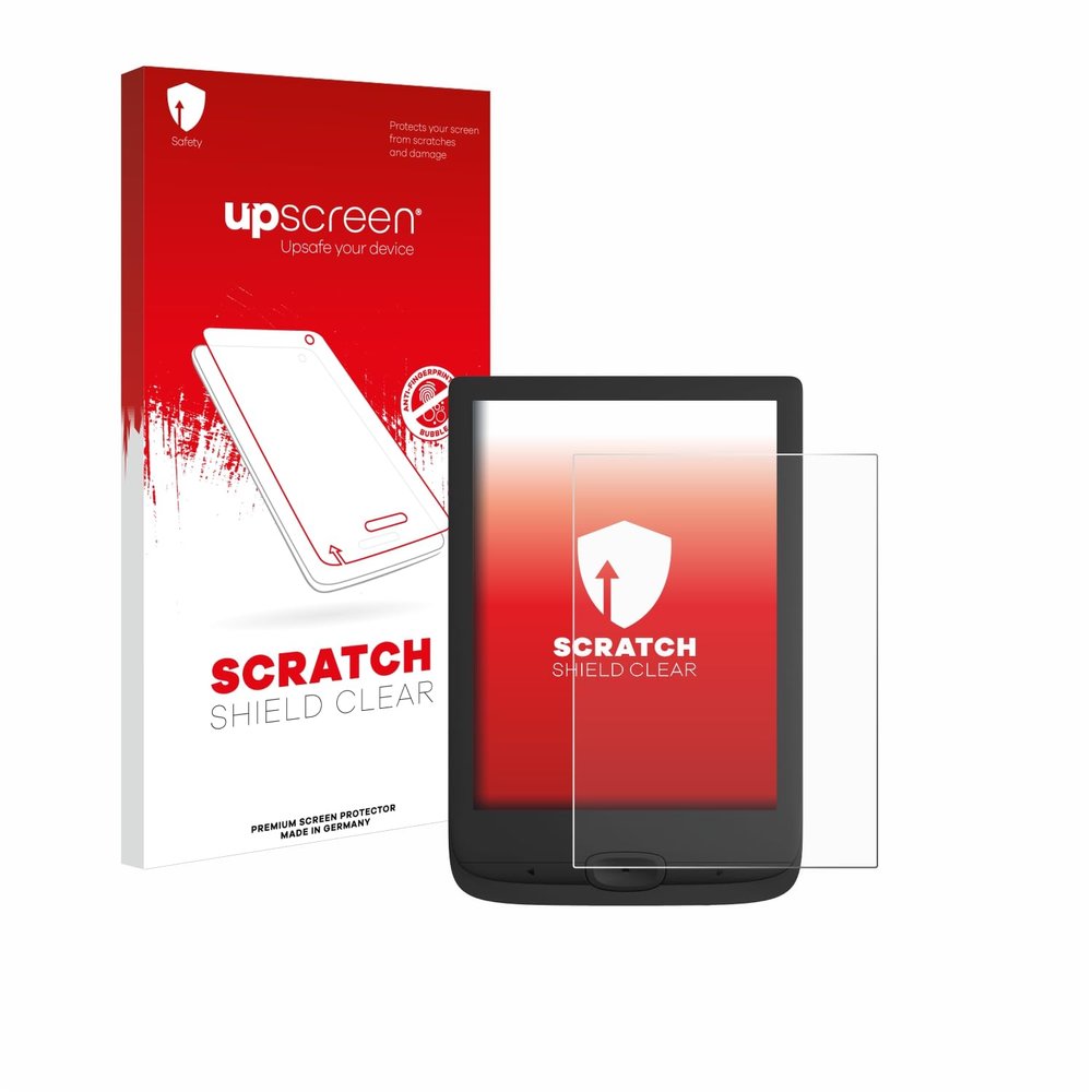 upscreen Scratch Shield Screen Protector compatible with PocketBook Basic Lux 4 - HD-Clear, Anti-Fingerprint