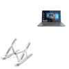 BoxWave Stand and Mount Compatible with Hasee X4-2020S3 (14 in) - Compact QuickSwitch Stand, Portable Multi Angle Viewing Foldable Riser - Metallic Silver view 1