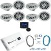 Rockville RM-PREMIUM-65 White Bundle: (8) 6.5" Marine Speakers 600W Peak/150W RMS Per Pair 75W RMS Each, Atom 8W Amplifier, RGHR-ZA 4-Zone Receiver, (3) MRCA25 RCA Cables, RMWK4 Wiring Kit, 14-Items view 1