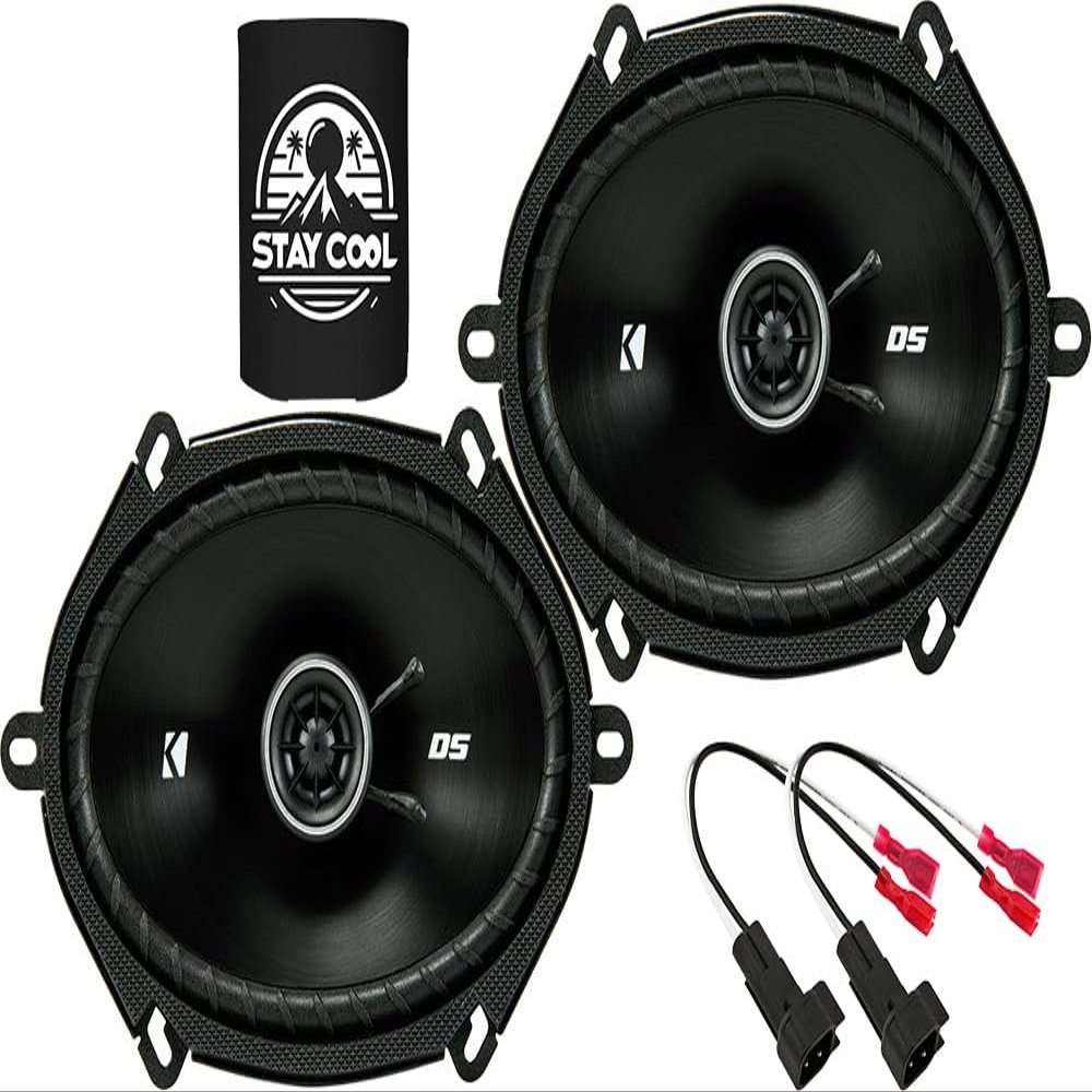 KICKER Speakers 6x8 inch for Lincoln Aviator 2003-2005 Upgrade Kit - Pair of DS Series with Harness, Coaxial 6x8 Car Audio Front Door Speaker DSC6804, 43DSC6804