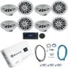 Rockville RM-PREMIUM-65 White Bundle: (8) 6.5" 600W Peak/150W RMS Marine Speakers, Atom 8W 8-Ch Bluetooth Marine Amplifier, RGHR51 5-Zone Receiver, (3) MRCA25 25' RCA Cables, RMWK4 Wire Kit, 14-Items view 1