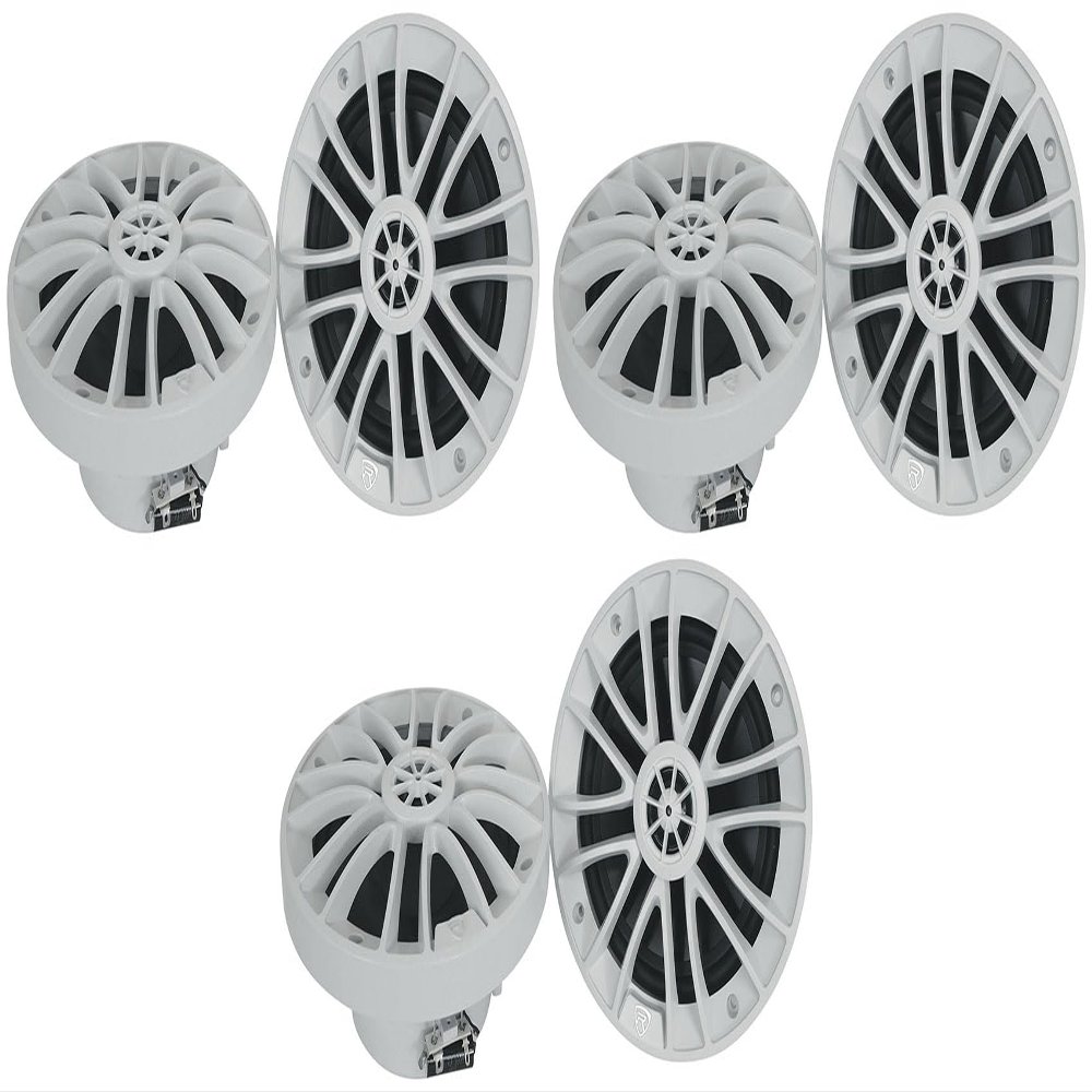 Rockville RM-PREMIUM-65 White 6.5 in 600W Peak/ 150W RMS Marine Boat Speakers, Waterproof and UV Resistant, 2-Way Coaxial Design for Clear Sound on Boats, ATVs, and Outdoor Systems, 6-Piece